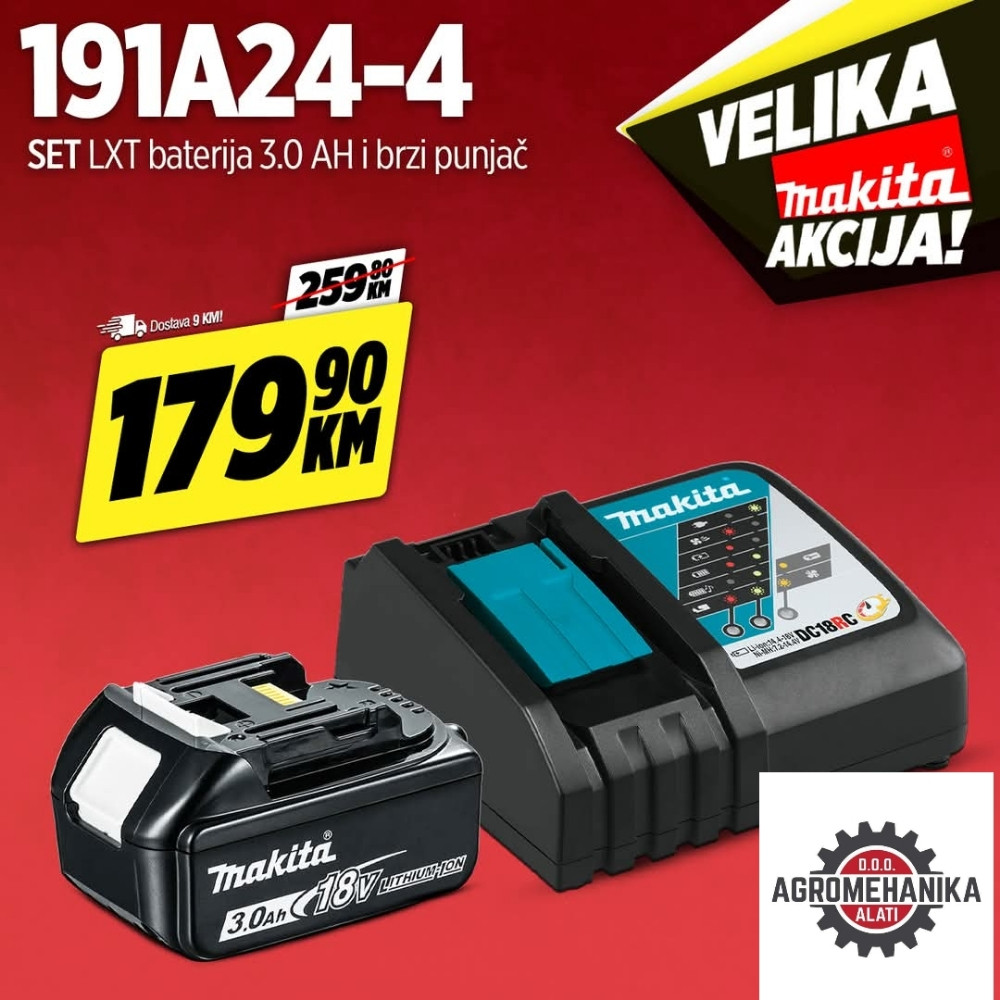 Set baterija 3Ah i brzi punjač Makita