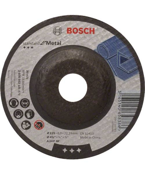 Bosch brusna ploča za metal 115x6x22.23 koljenasta