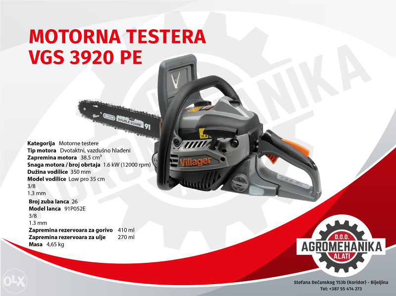 Villager motorna pila testera VGS 3920 PE
