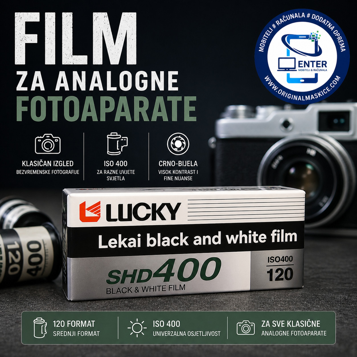 foto film (crno-bijeli) za stare analogne fotoaparate