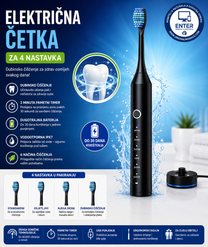 elektricna cetkica s 4 nastavka