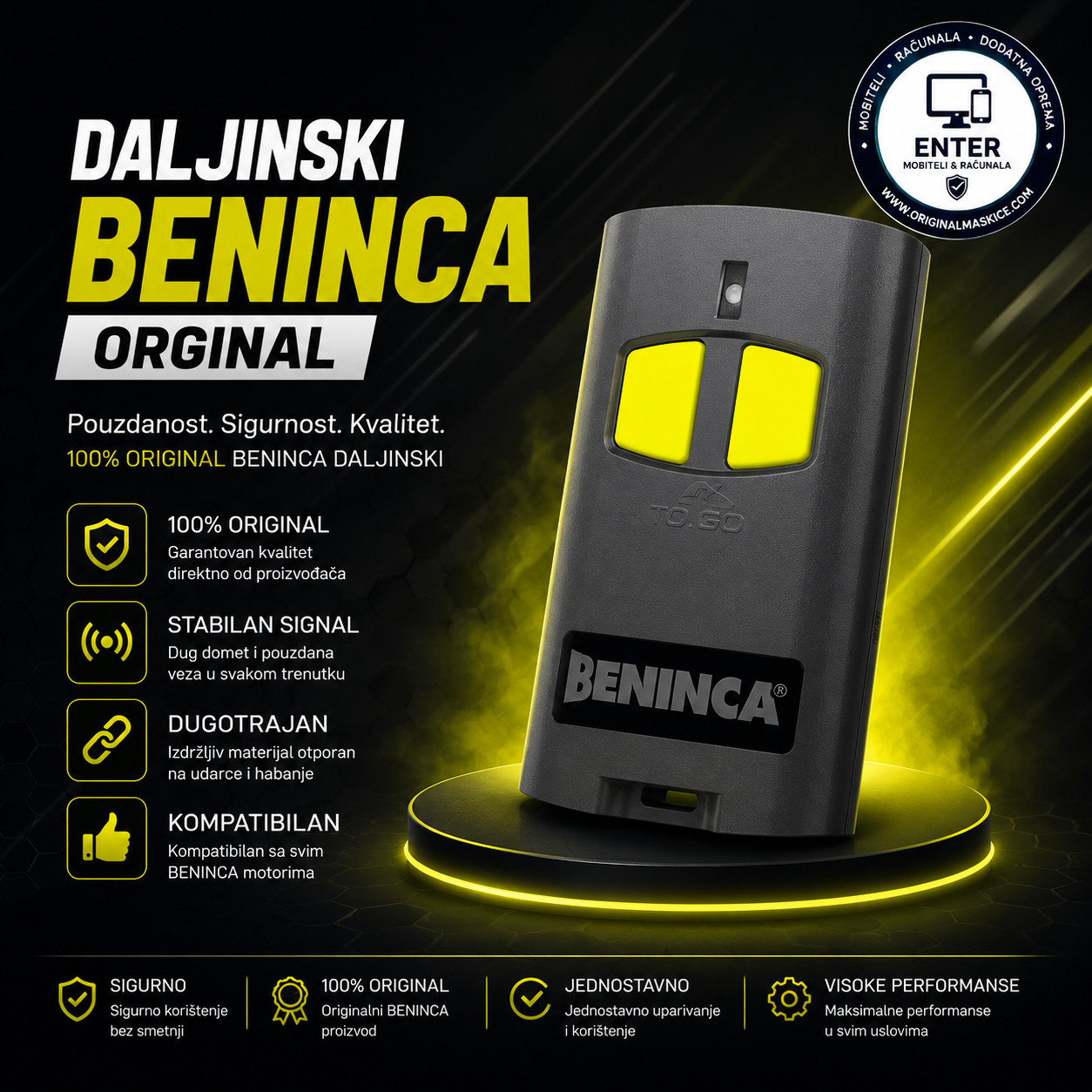 Daljinski za garažna vrata TOGO 2VA BENINCA