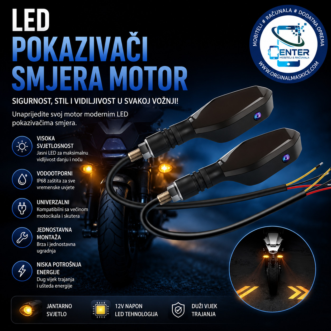 led pokazivaci smjera zmigavci za motor itd