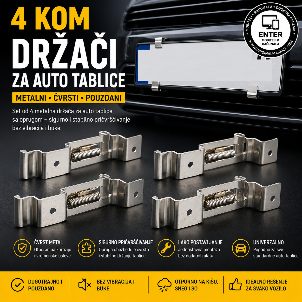 drzaci za auto tablicu 4 komada