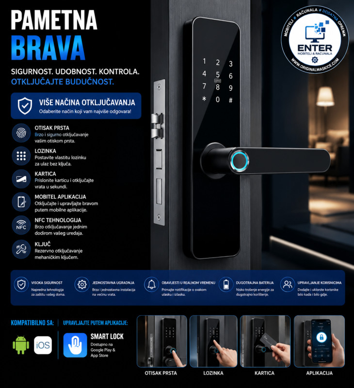 pametna (smart) brava za razna vrata