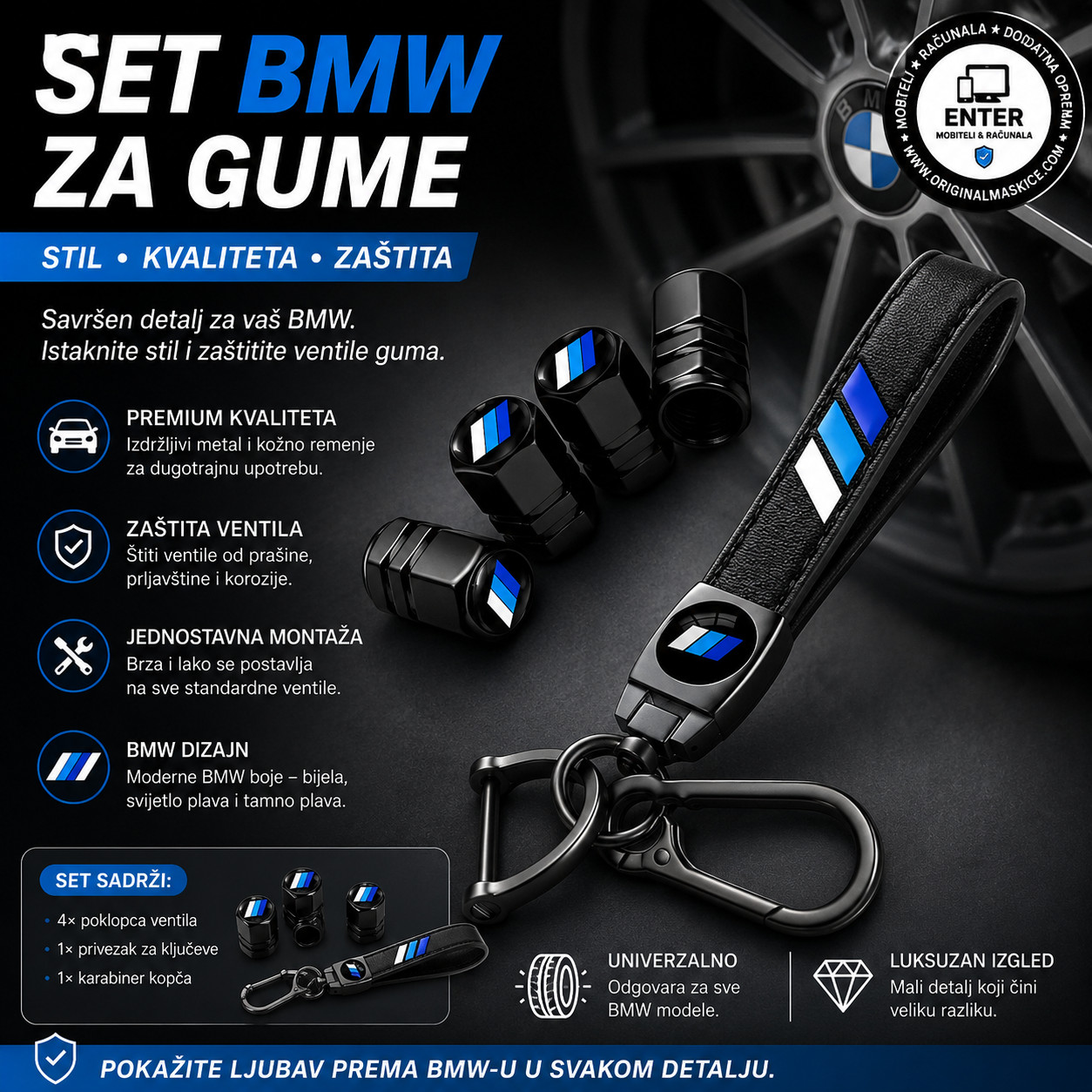 set privjesak i kapice bmw