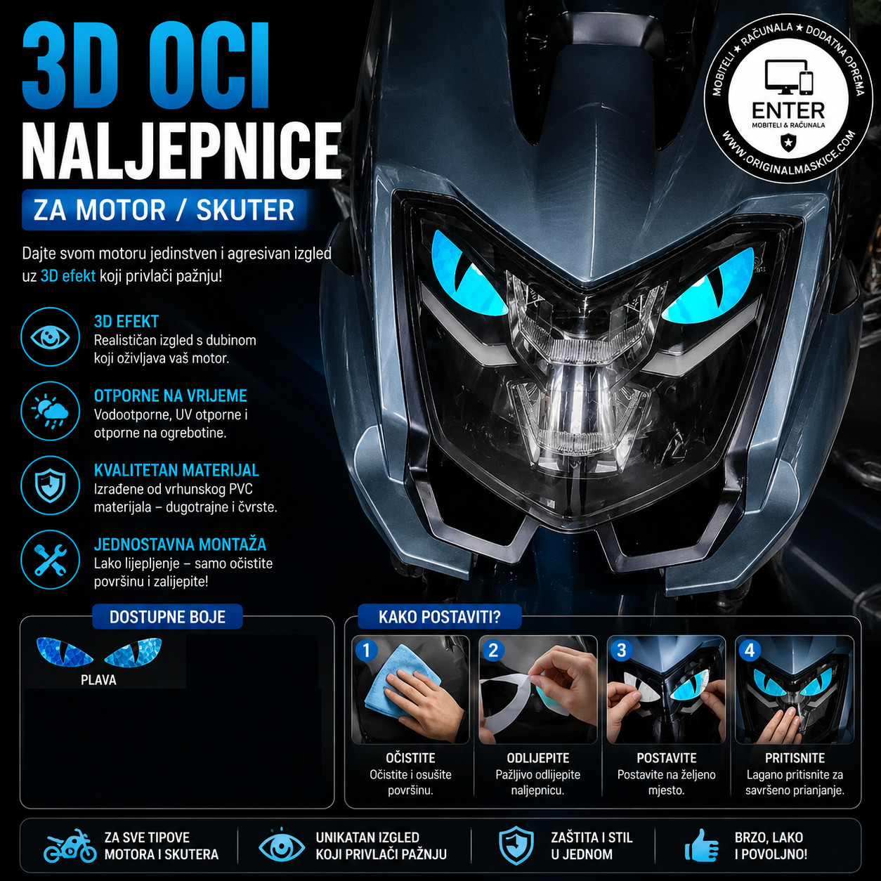 3d naljepnica za skuter / motor