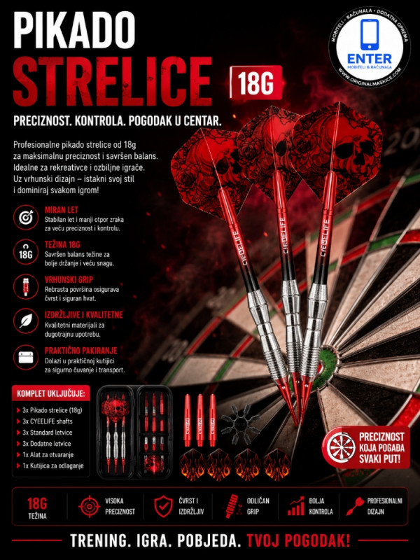 pro strelice za pikado 18g crvene set