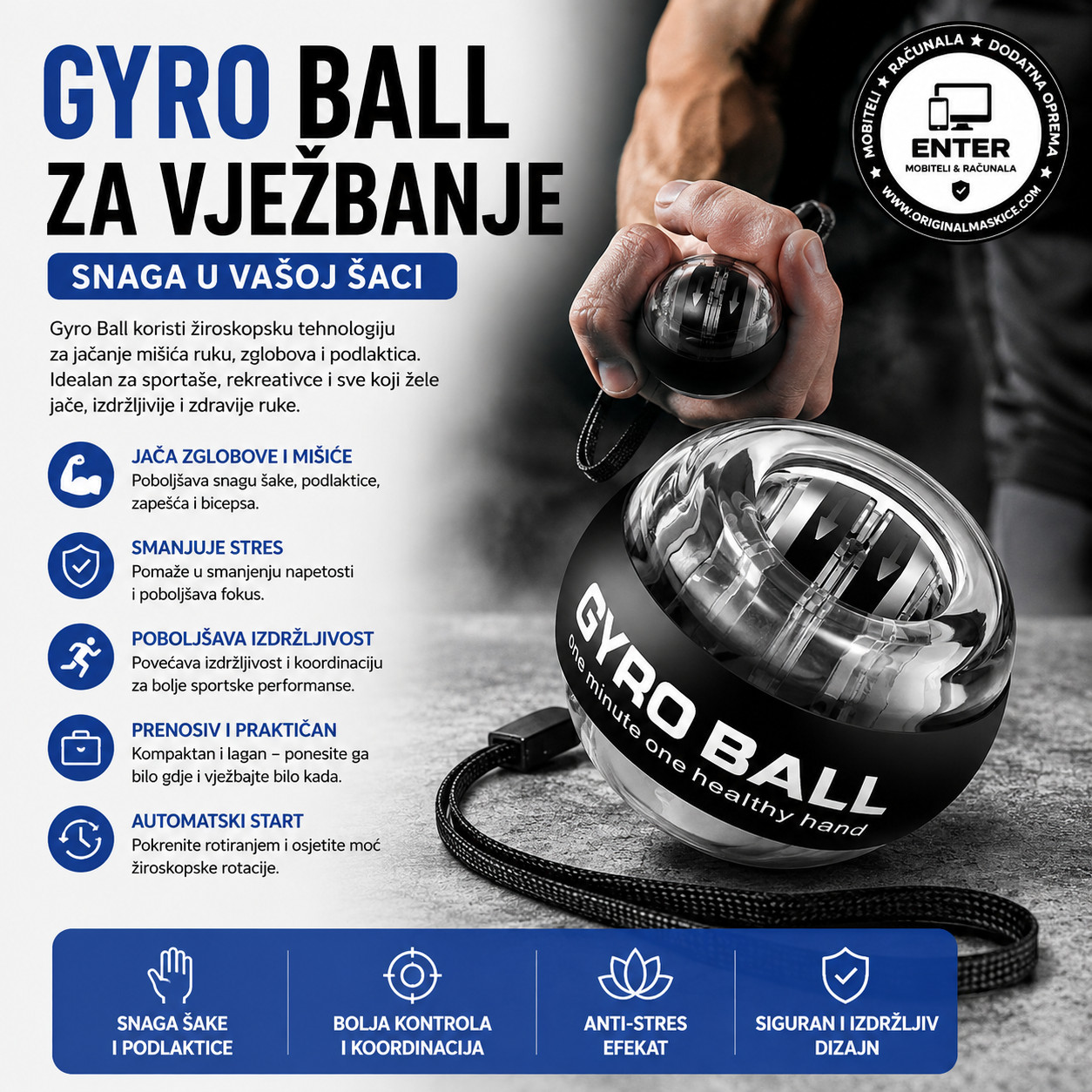 Gyro Ball Gyro za vjezbanje ruke