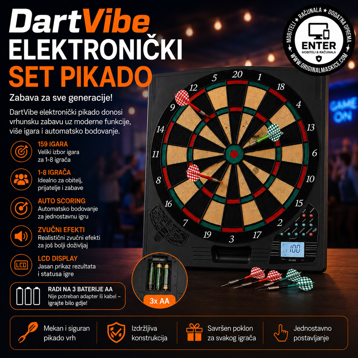 DartVibe električni pikado (+6 strelica)