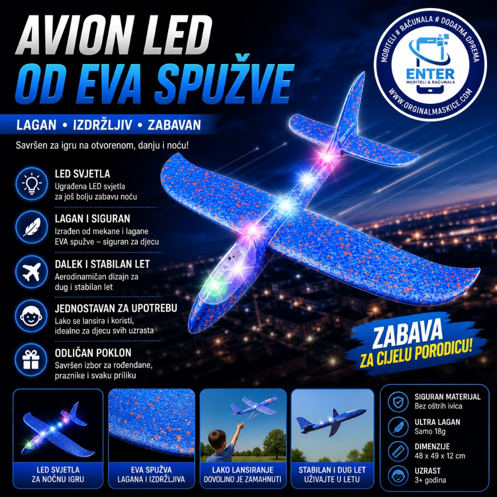 igracka Avion od Spuzve LED