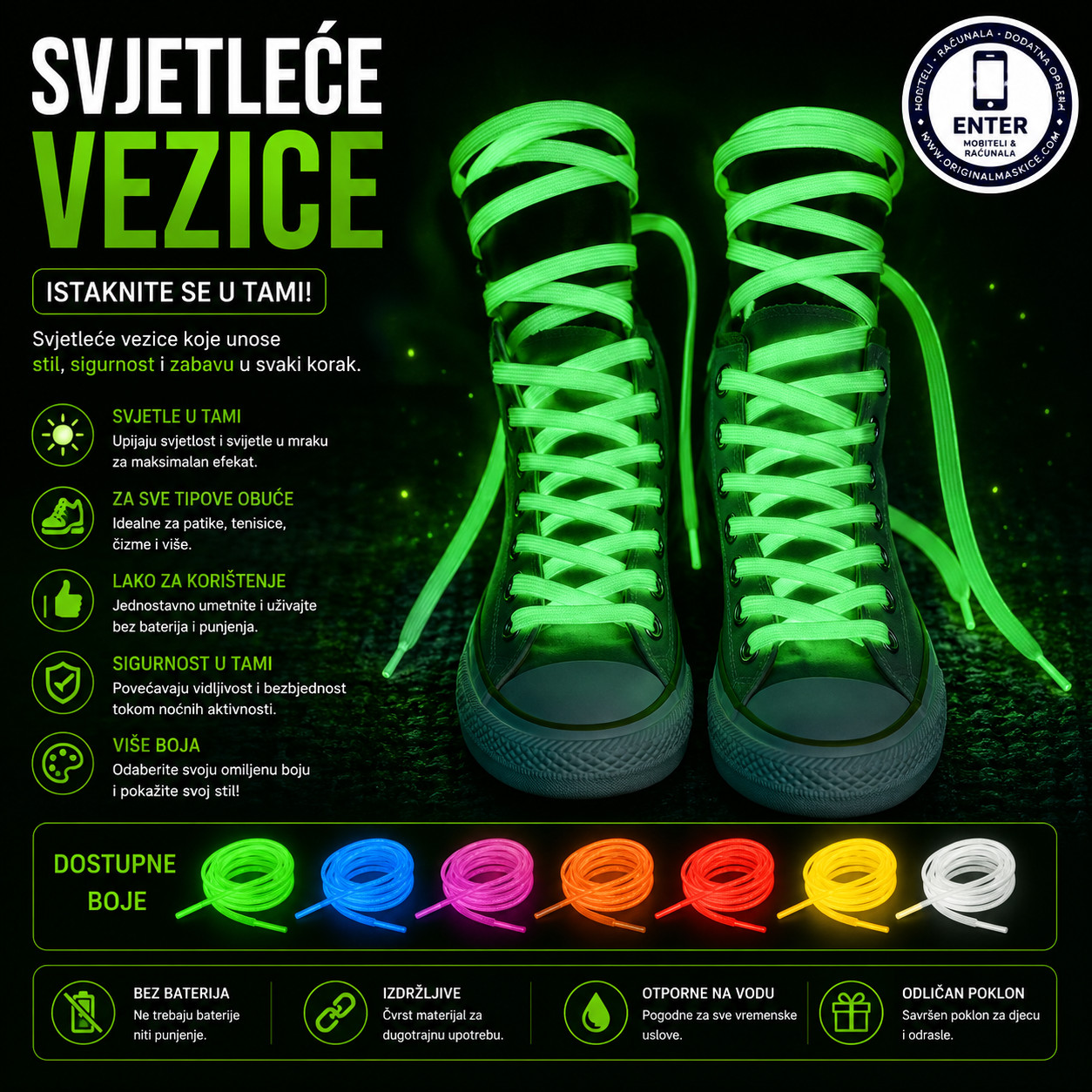 svjetlece vezice / pertle za patike