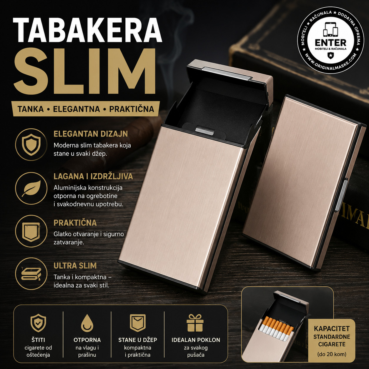 Kutija tabakera za cigarete slim