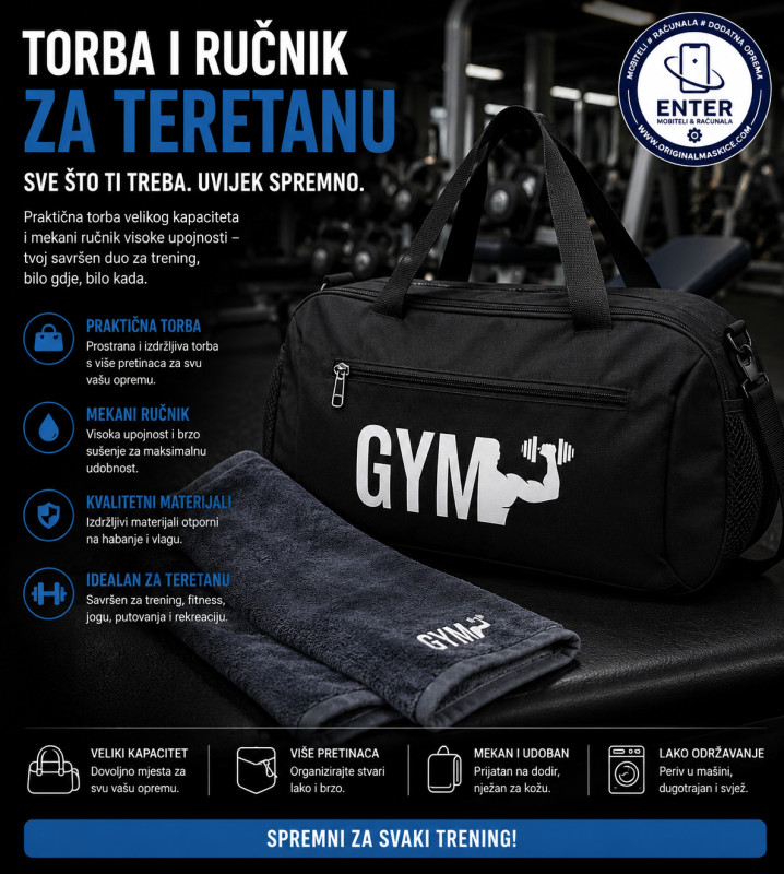 torba za teretanu + rucnik fitness/gym