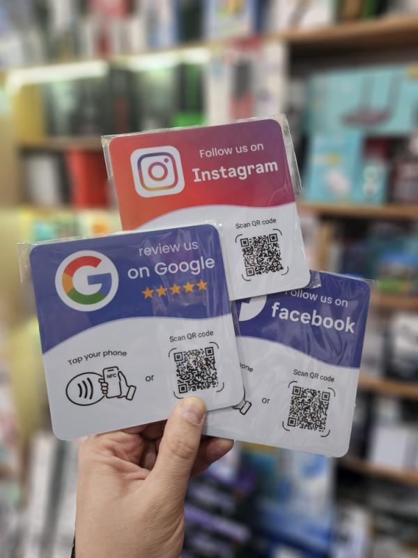 nfc kartice (samoljepljive) fb, instagram, google review