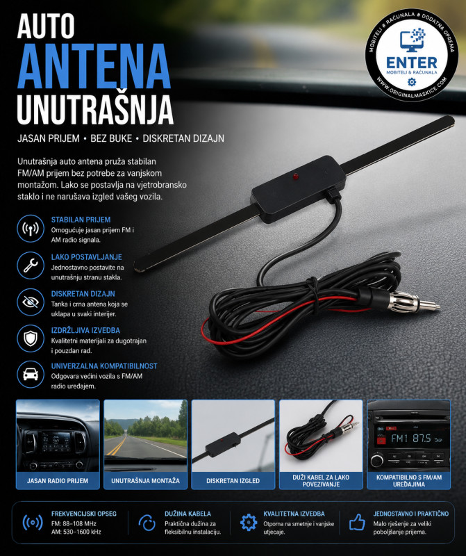 unutrasnja auto antena