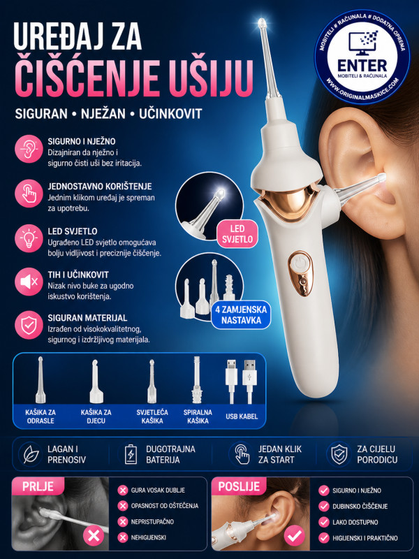 elektricni uredaj za ciscenje usiju