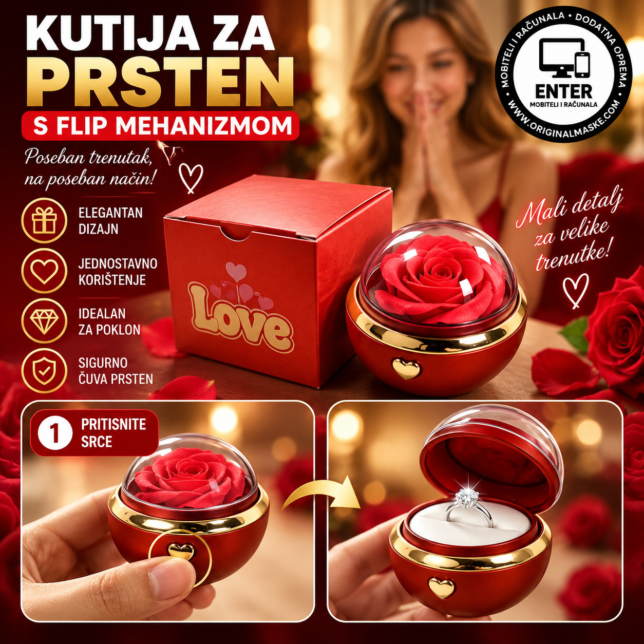 kutija za prsten s mehanizmom