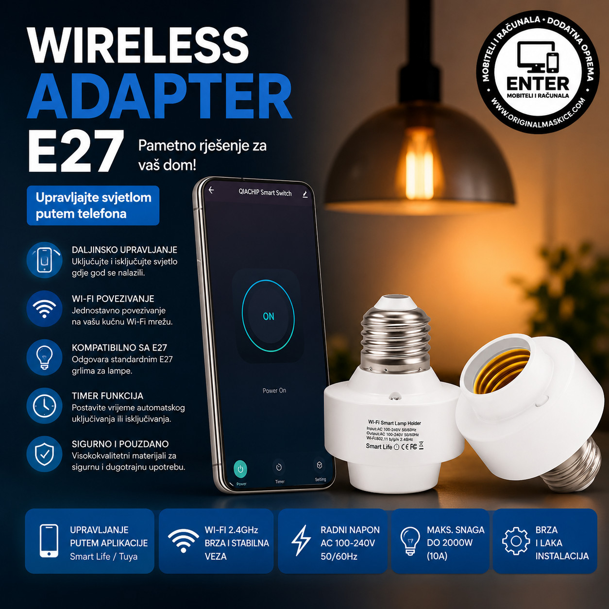 wifi/wireless adapter za e27 grlo