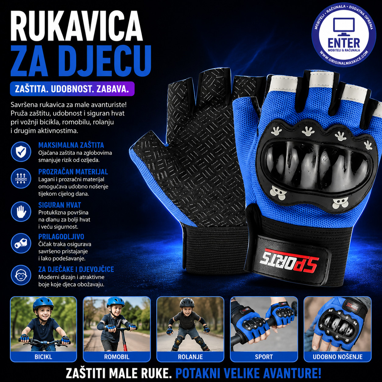 rukavice za djecu od 6-10god