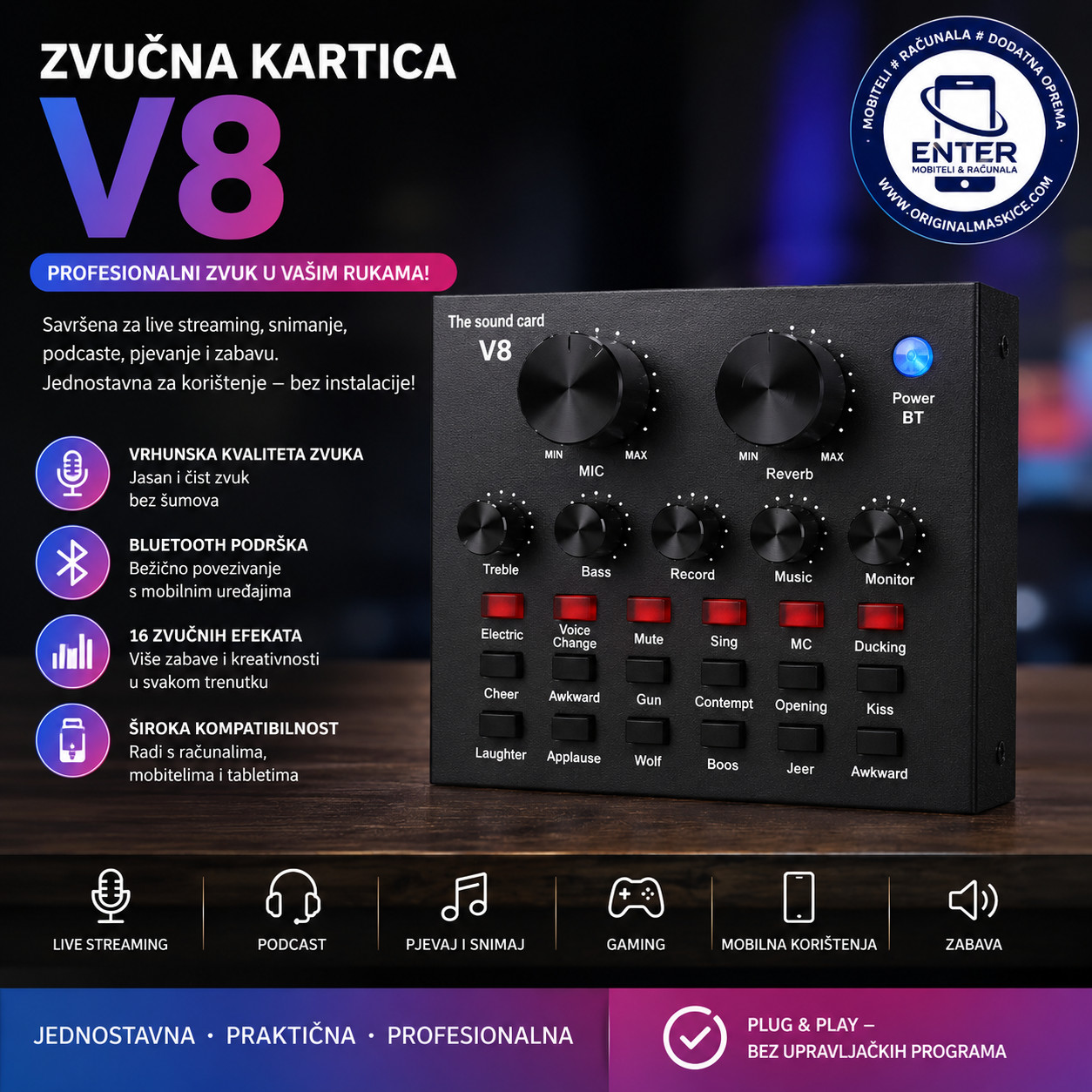 V8 zvučna kartica