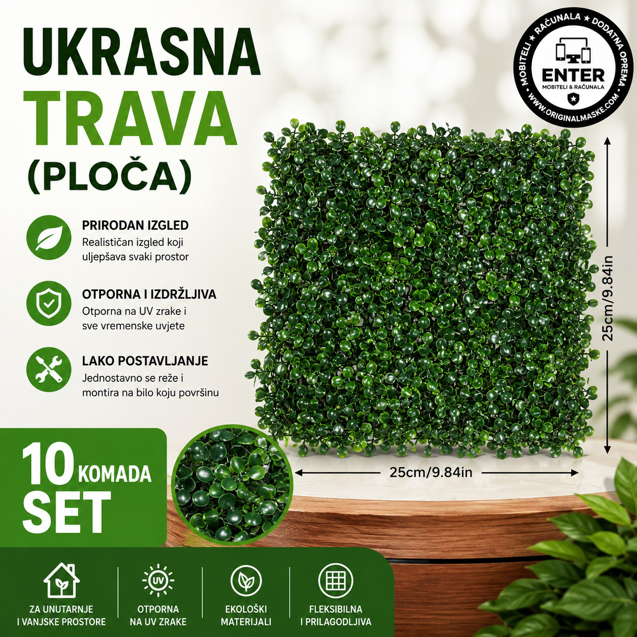 zidne ploce umjetna trava 10kom
