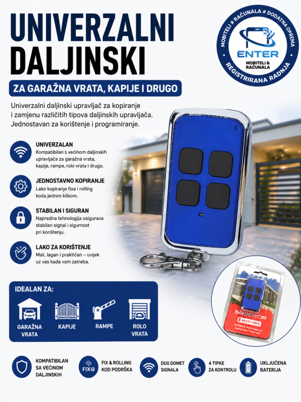 Univerzalni daljinski za garaze kapije 280-868,3 frek