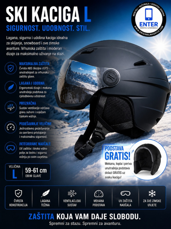 ski kaciga L velicina + podstava(gratis)