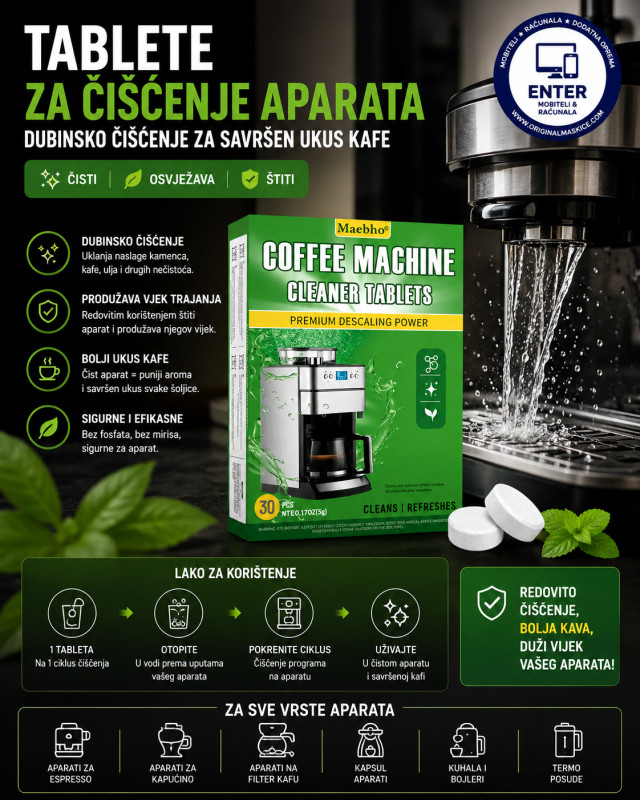 30x tableta za čišćenje aparata za kavu