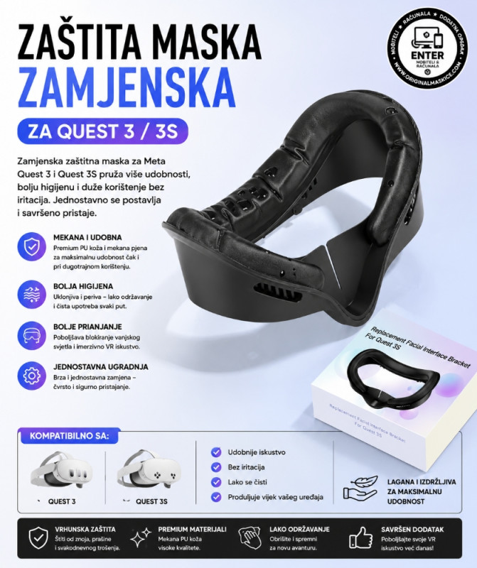 zastitna podloga za lice meta quest 3s i 3