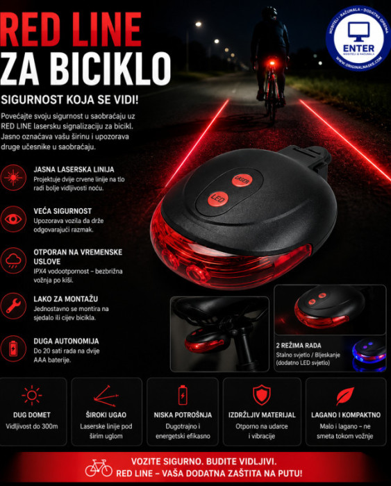 led line svjetlo za biciklo / motor
