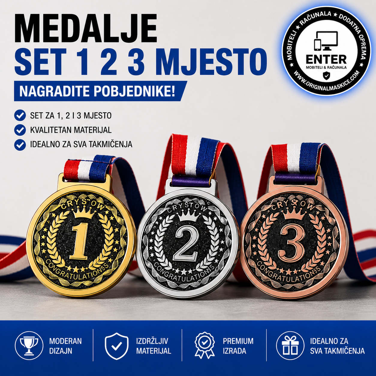 medalja 1 2 i 3 mjesto (set)