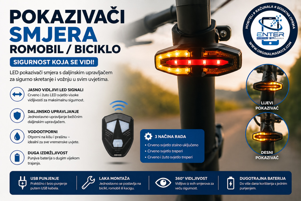 pokazivaci skretanja kod bicikla romobila skutera