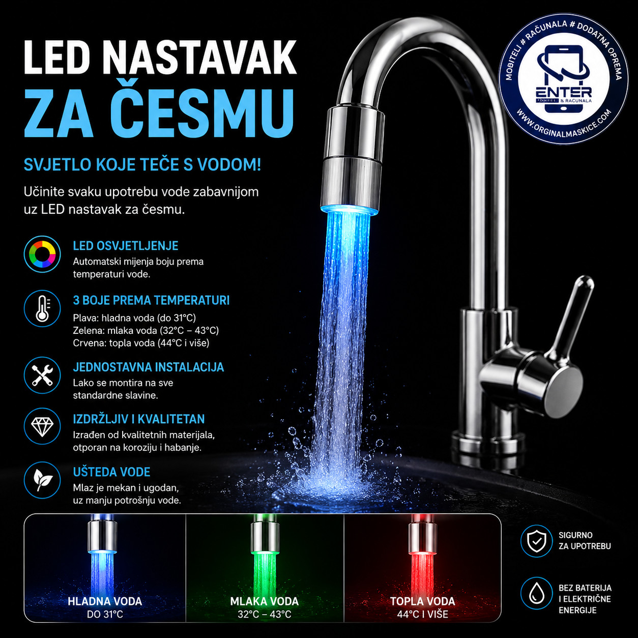 Led nastavak za cesmu / pimpu