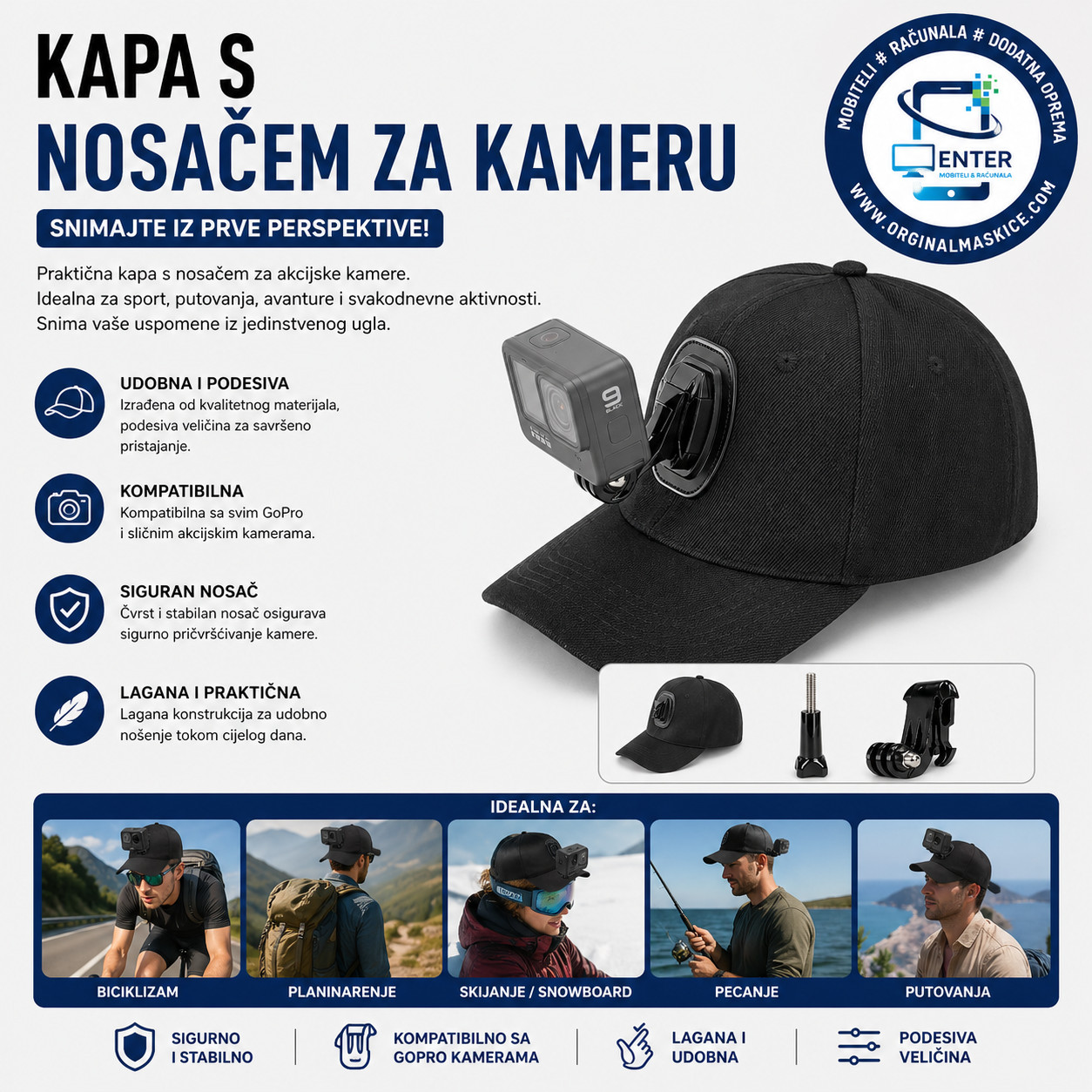 kapa za snimanje gopro nosac