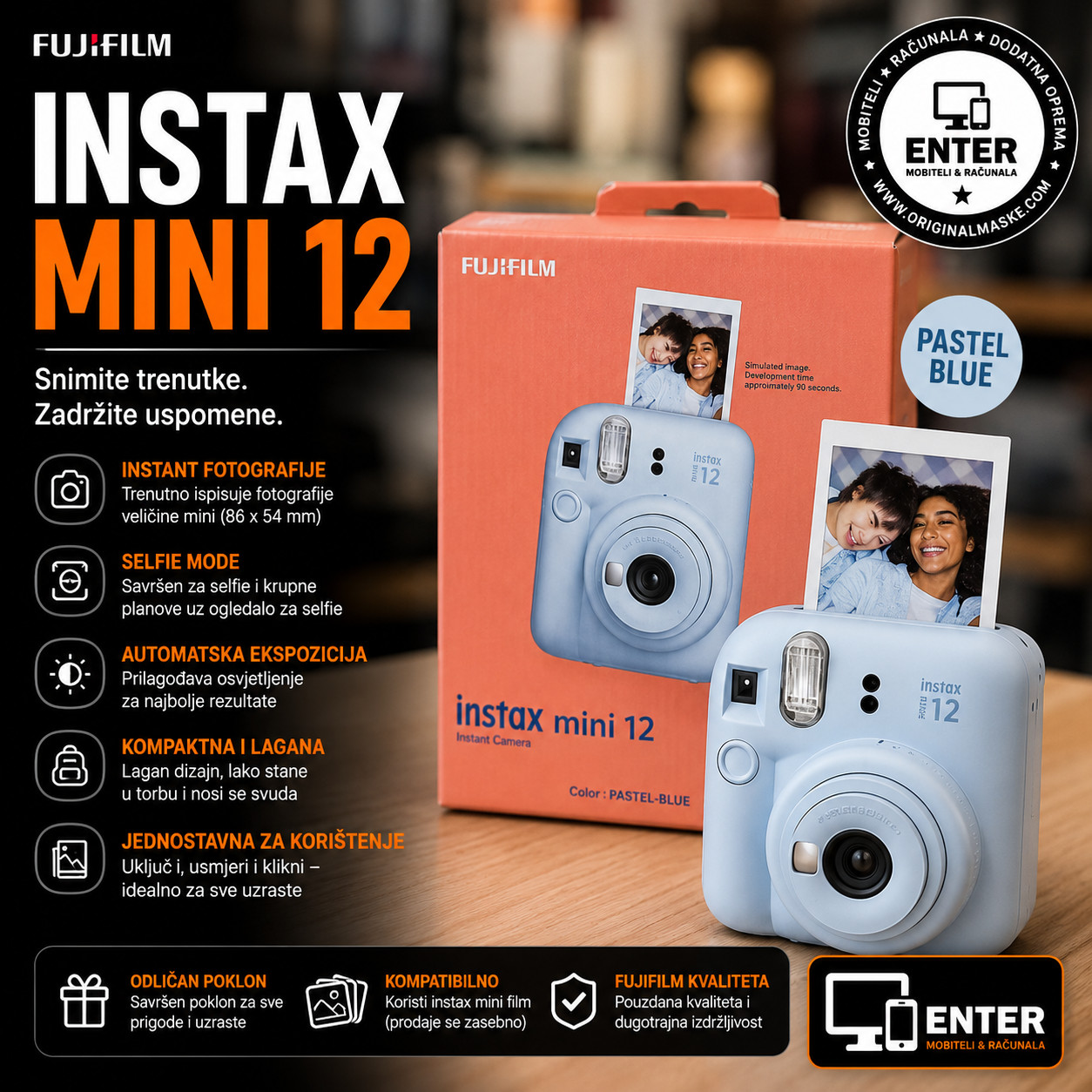 Fotoaparat polaroid FUJIFILM INSTAX MINI 12 Plavi