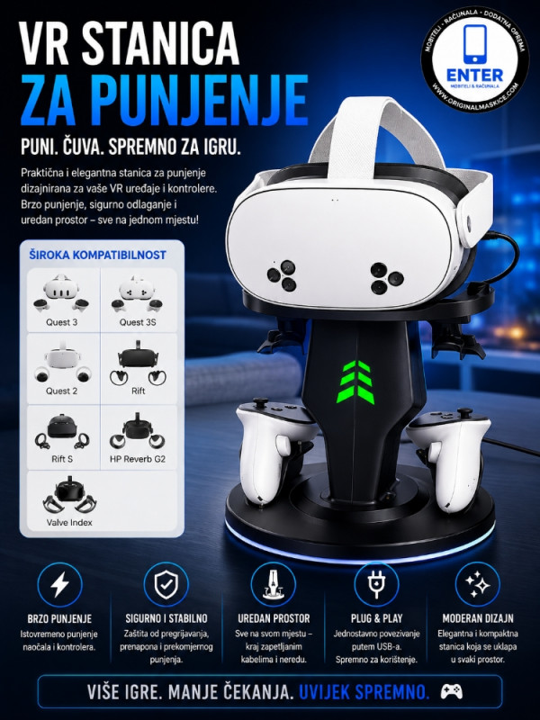 VR stanica za punjenje meta quest 3 / 2 / rift