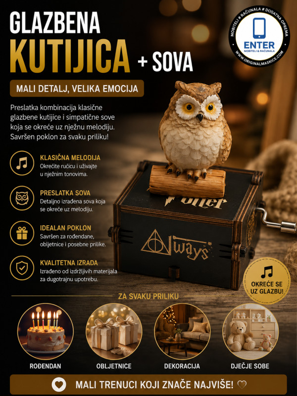 harry potter glazbena kutijica + sova