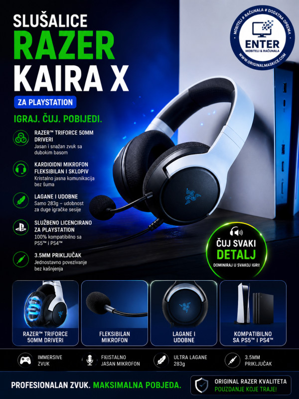 Slušalice Razer Kaira X - Licensed PlayStation 5 Wired