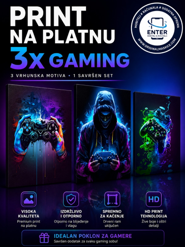 3x slike gaming room poster 40x60cm