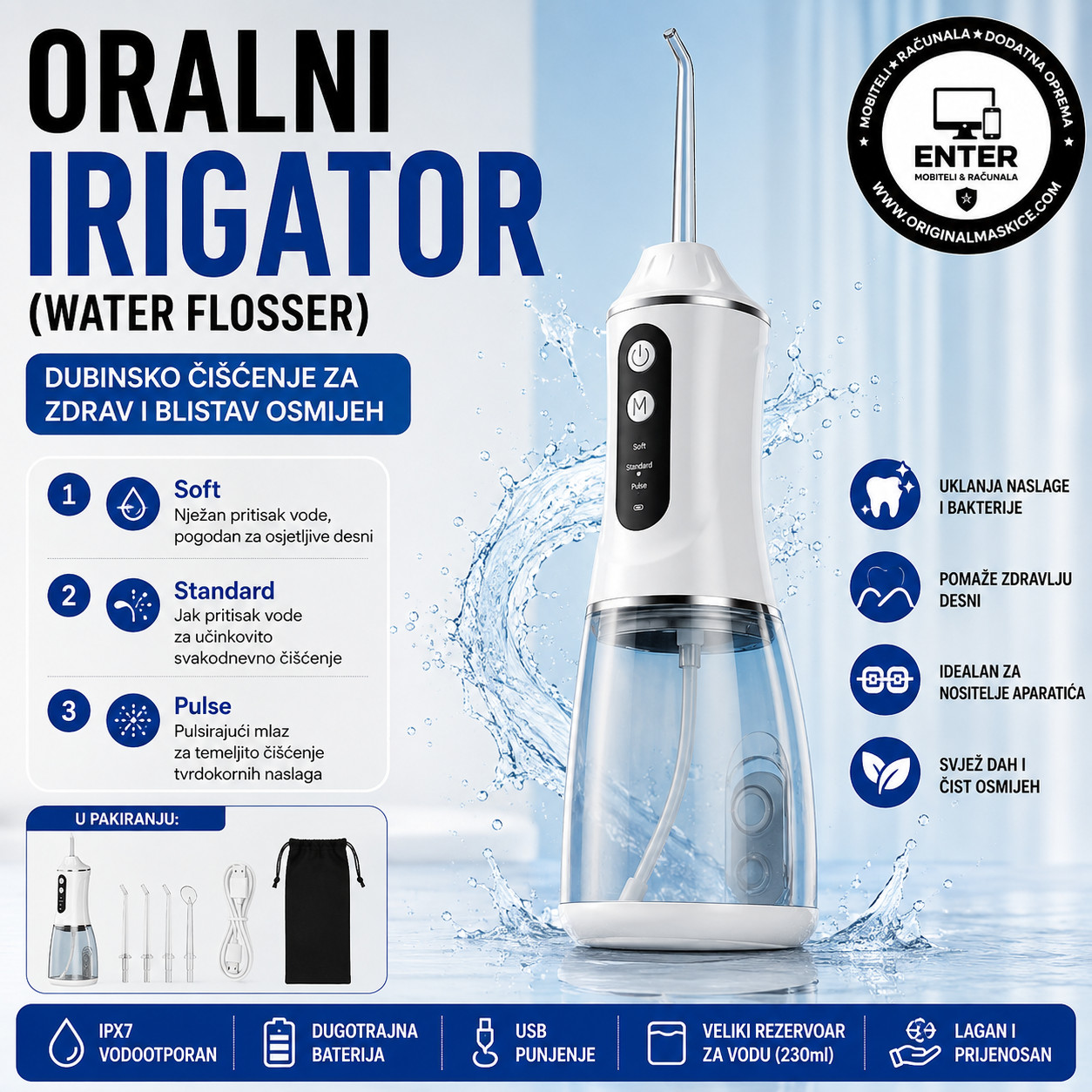 Oral irigator za ciscenje zuba / usta