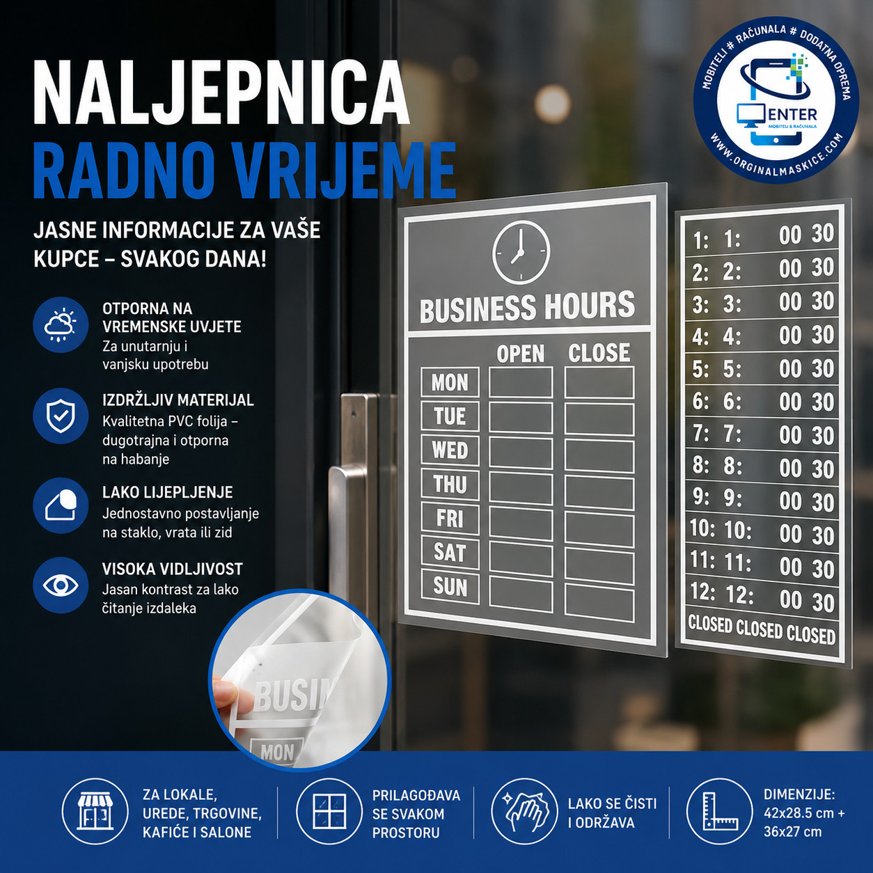 naljepnica radno vrijeme