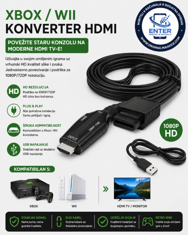 Xbox Wii HD konverter / adapter hdmi