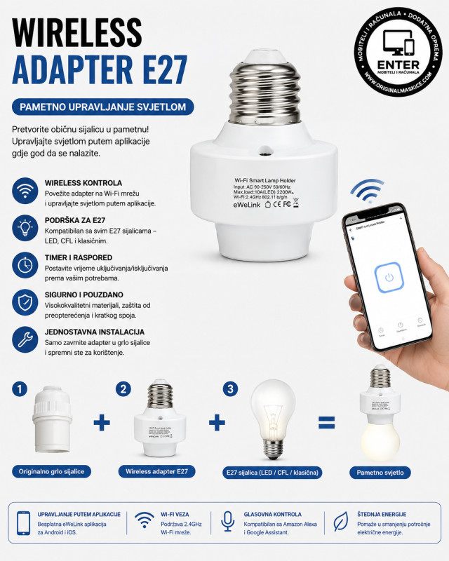 wifi utikac za e27 grlo