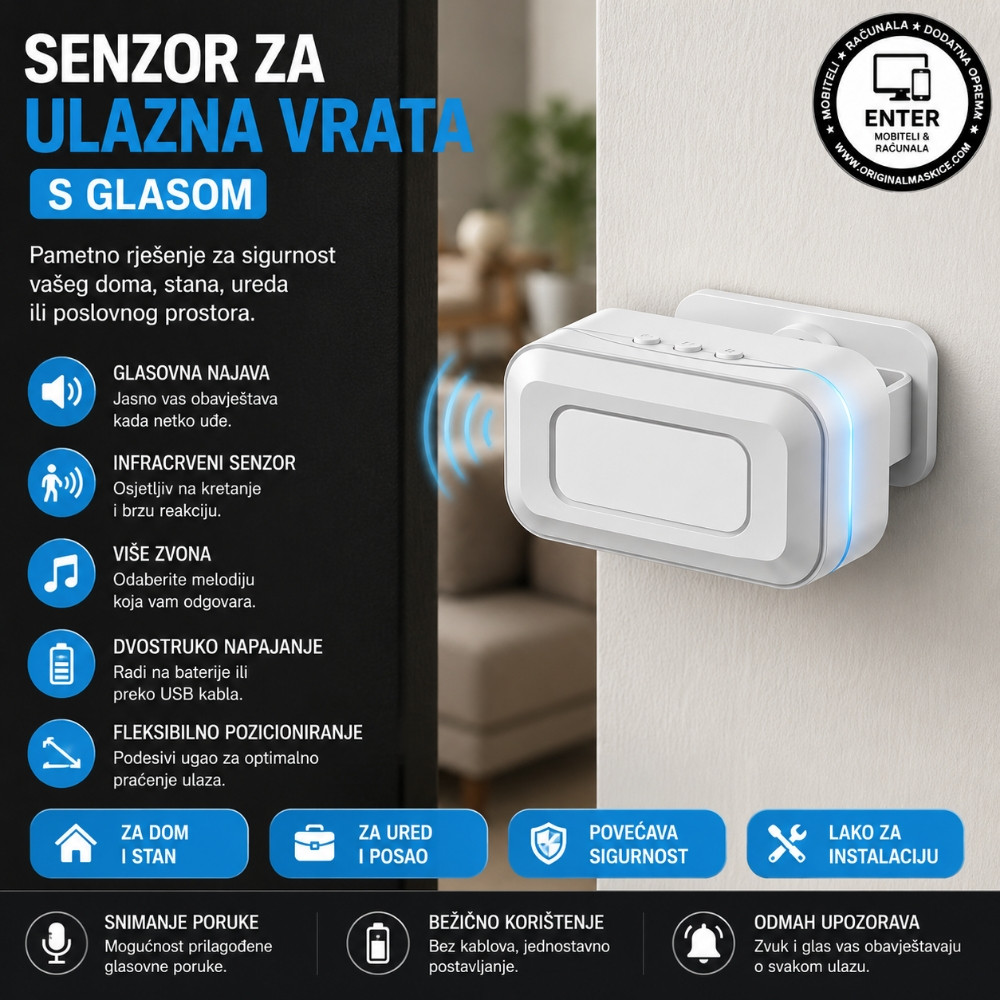senzor za ulazna vrata alarm ulazak upozorenje