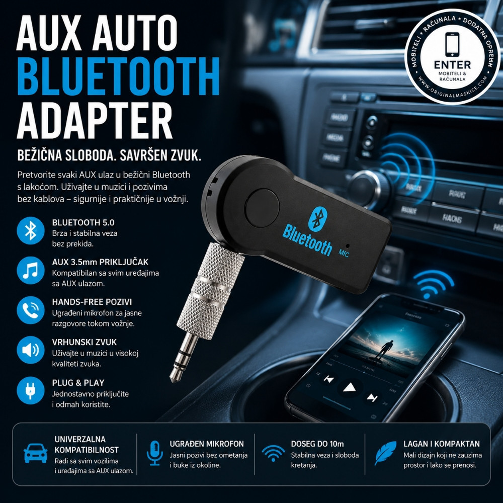 Aux adapter bluetooth