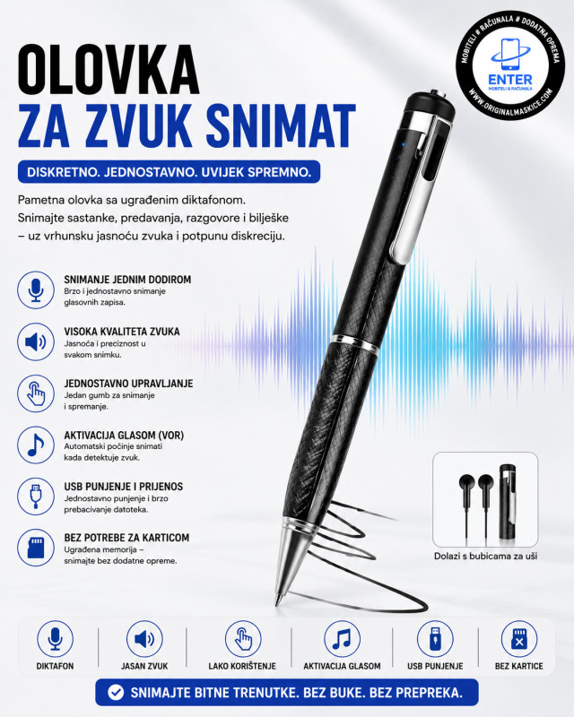 olovka/kemijska za snimanje razgovora