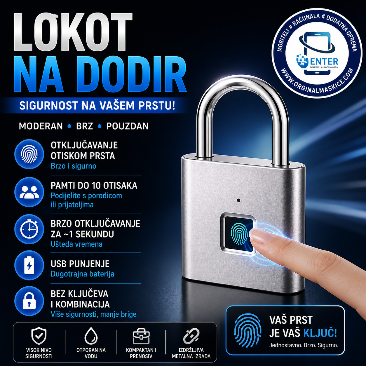 katanac / lokot na dodir