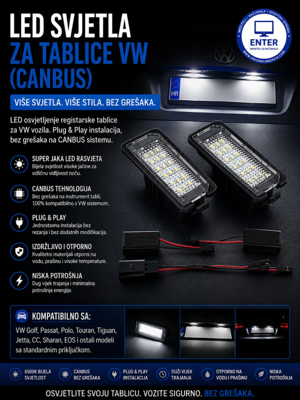 led svjetla za tablice (canbus) vw