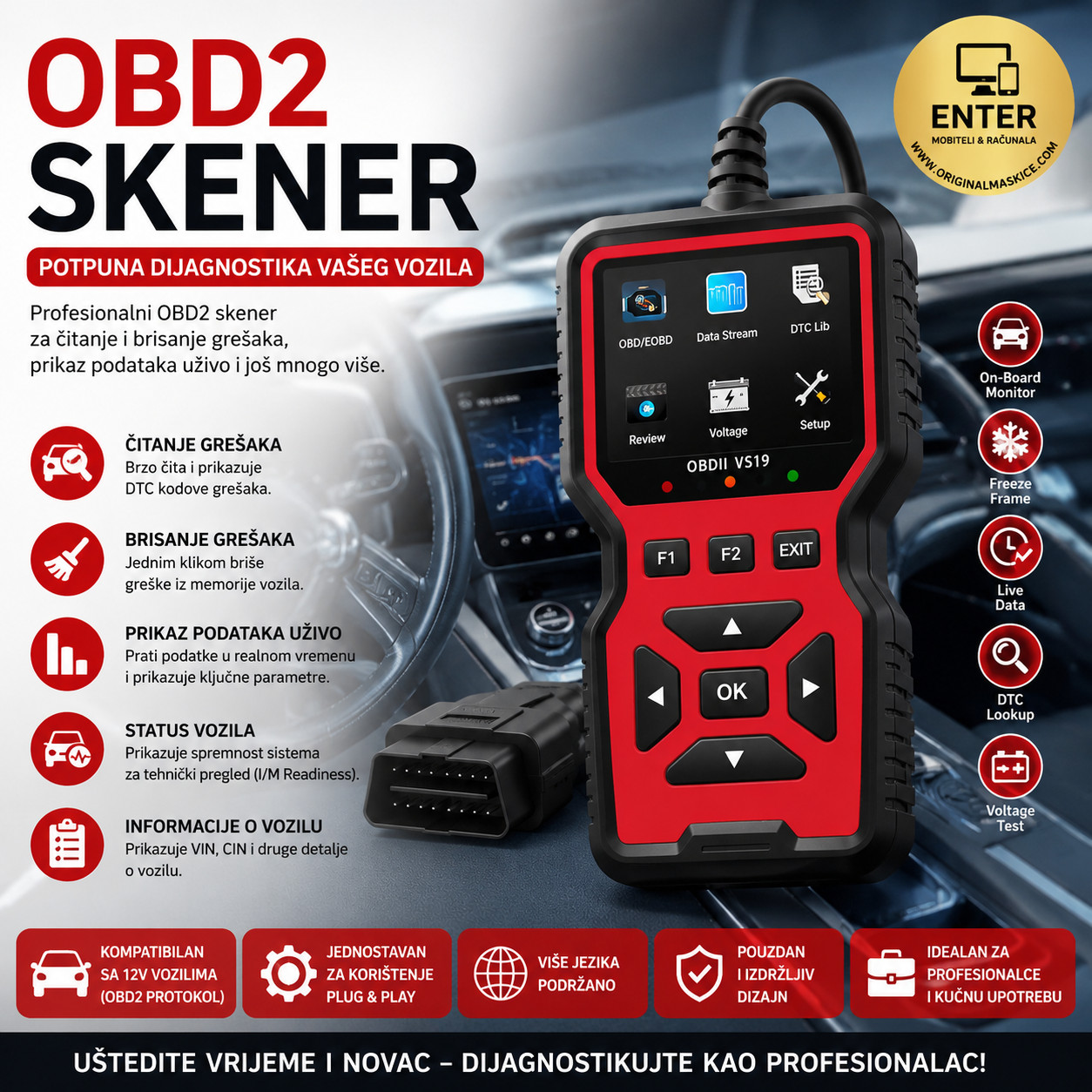 OBD2 skener za auto dijagnostiku gresaka